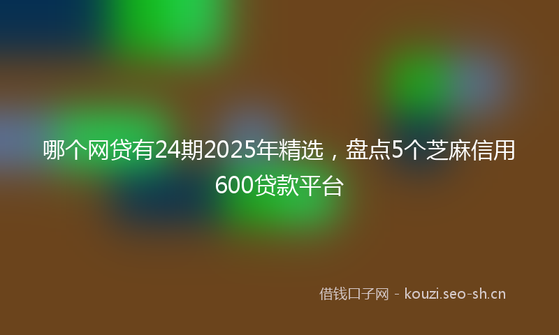哪个网贷有24期2025年精选,盘点5个芝麻信用600贷款平台
