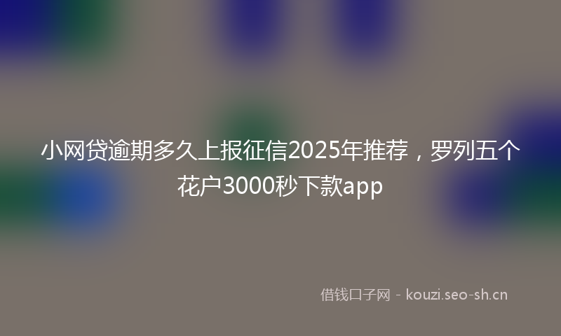小网贷逾期多久上报征信2025年推荐,罗列五个花户3000秒下款app