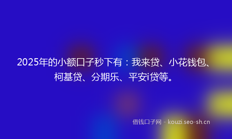 2025年的小额口子秒下有：我来贷、小花钱包、柯基贷、分期乐、平安i贷等。