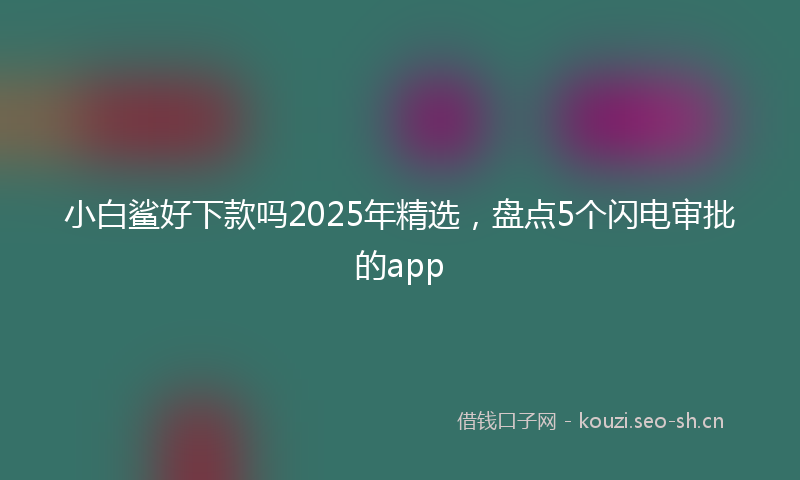 小白鲨好下款吗2025年精选，盘点5个闪电审批的app