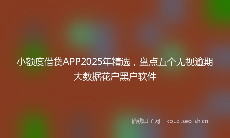 小额度借贷APP2025年精选，盘点五个无视逾期大数据花户黑户软件