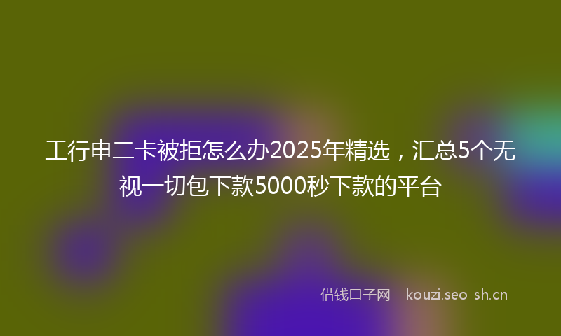 工行申二卡被拒怎么办2025年精选，汇总5个无视一切包下款5000秒下款的平台