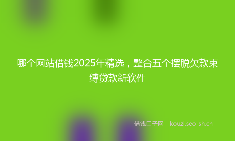 哪个网站借钱2025年精选，整合五个摆脱欠款束缚贷款新软件