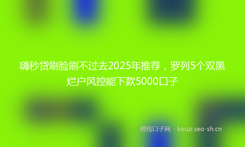 嗨秒贷刷脸刷不过去2025年推荐,罗列5个双黑烂户风控能下款5000口子