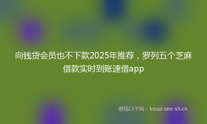 向钱贷会员也不下款2025年推荐，罗列五个芝麻借款实时到账速借app