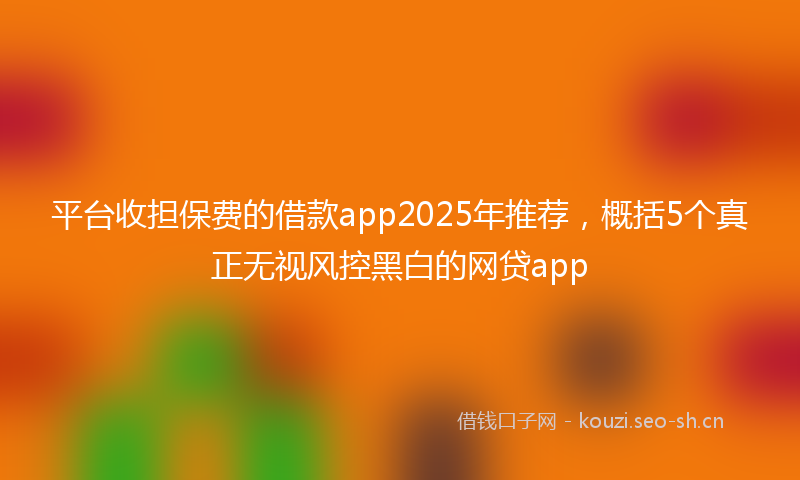 平台收担保费的借款app2025年推荐,概括5个真正无视风控黑白的网贷app
