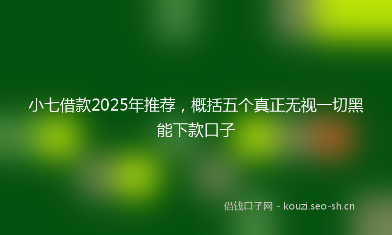 小七借款2025年推荐,概括五个真正无视一切黑能下款口子