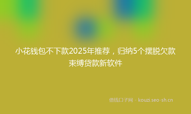 小花钱包不下款2025年推荐,归纳5个摆脱欠款束缚贷款新软件
