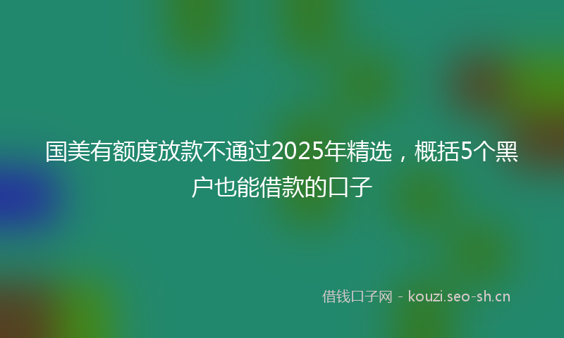 国美有额度放款不通过2025年精选，概括5个黑户也能借款的口子