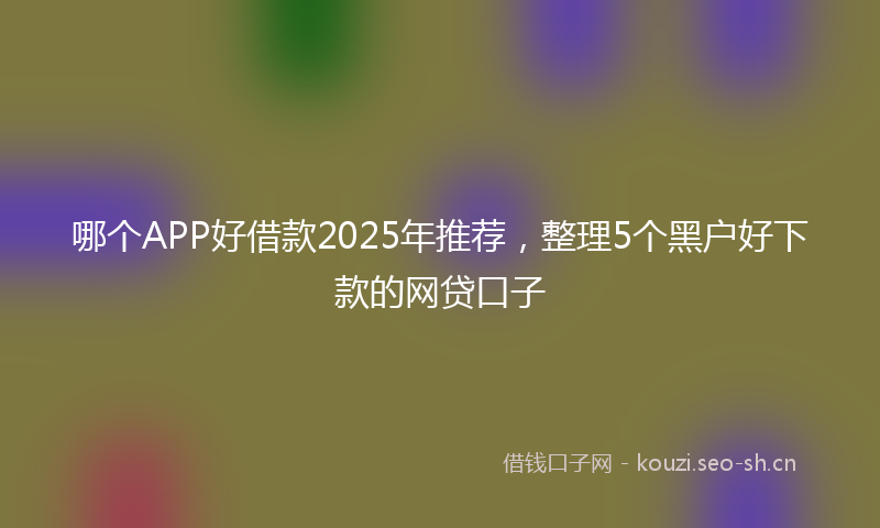 哪个APP好借款2025年推荐，整理5个黑户好下款的网贷口子