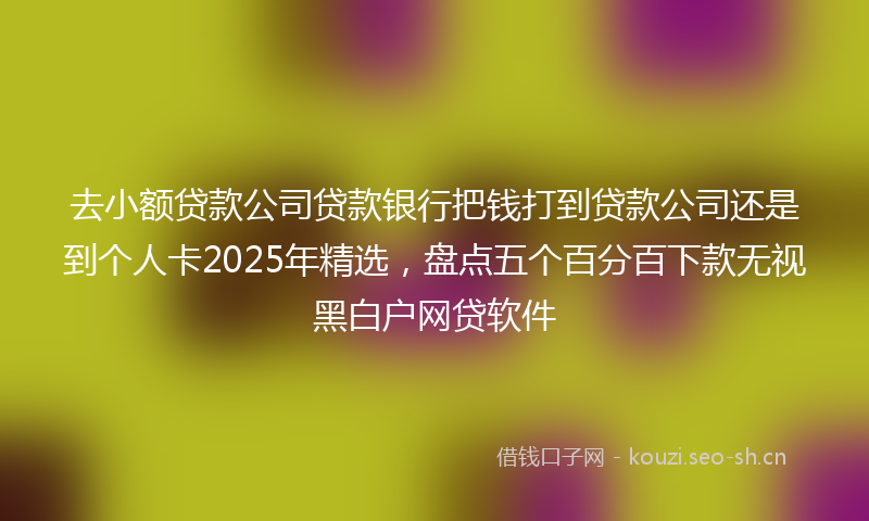 去小额贷款公司贷款银行把钱打到贷款公司还是到个人卡2025年精选,盘点五个百分百下款无视黑白户网贷软件