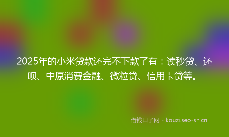 2025年的小米贷款还完不下款了有：读秒贷、还呗、中原消费金融、微粒贷、信用卡贷等。