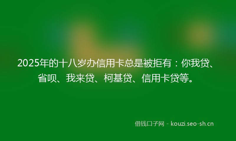 2025年的十八岁办信用卡总是被拒有：你我贷、省呗、我来贷、柯基贷、信用卡贷等。
