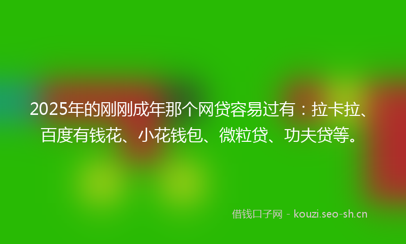 2025年的刚刚成年那个网贷容易过有：拉卡拉、百度有钱花、小花钱包、微粒贷、功夫贷等。