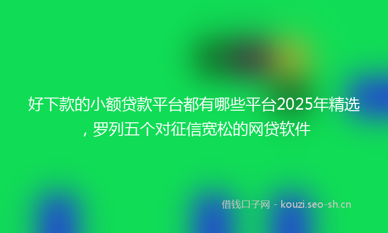 好下款的小额贷款平台都有哪些平台2025年精选，罗列五个对征信宽松的网贷软件