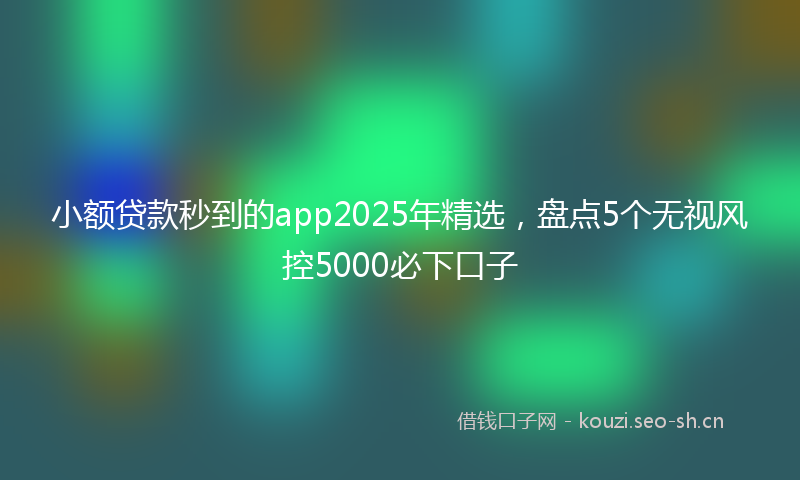 小额贷款秒到的app2025年精选，盘点5个无视风控5000必下口子