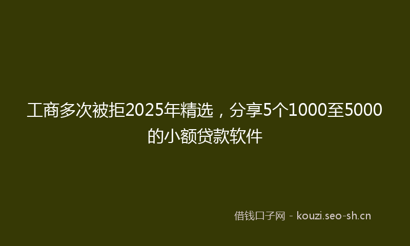 工商多次被拒2025年精选,分享5个1000至5000的小额贷款软件