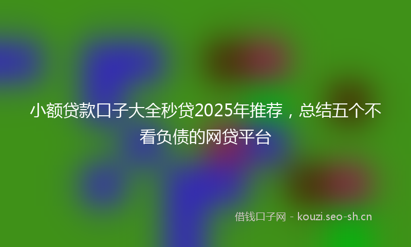 小额贷款口子大全秒贷2025年推荐，总结五个不看负债的网贷平台