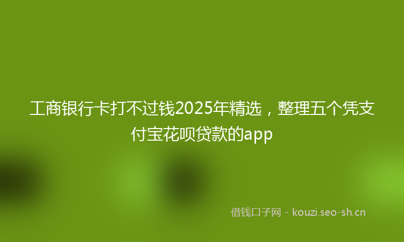 工商银行卡打不过钱2025年精选,整理五个凭支付宝花呗贷款的app
