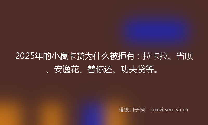 2025年的小赢卡贷为什么被拒有：拉卡拉、省呗、安逸花、替你还、功夫贷等。
