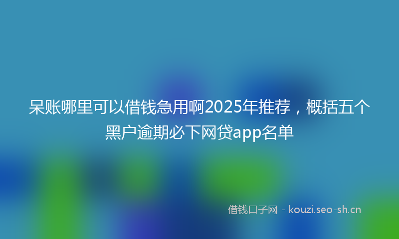 呆账哪里可以借钱急用啊2025年推荐，概括五个黑户逾期必下网贷app名单