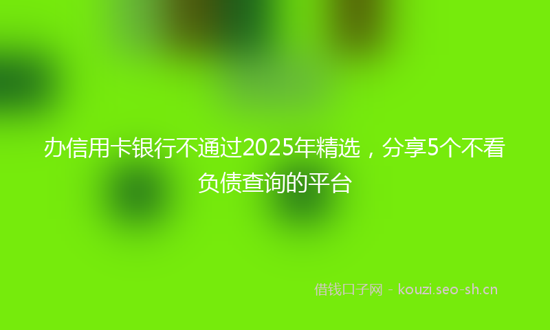 办信用卡银行不通过2025年精选，分享5个不看负债查询的平台