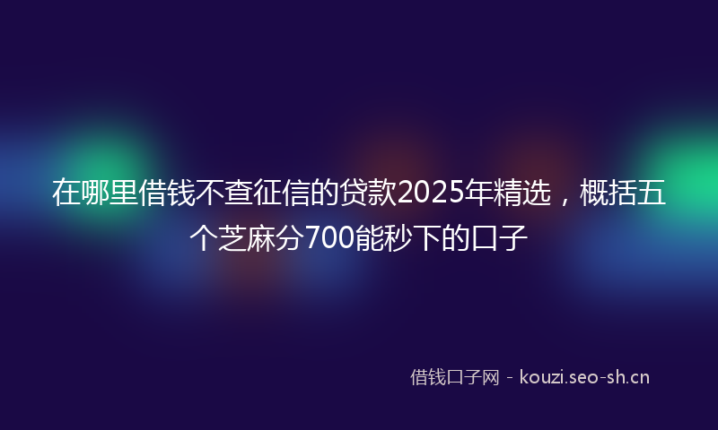 在哪里借钱不查征信的贷款2025年精选，概括五个芝麻分700能秒下的口子
