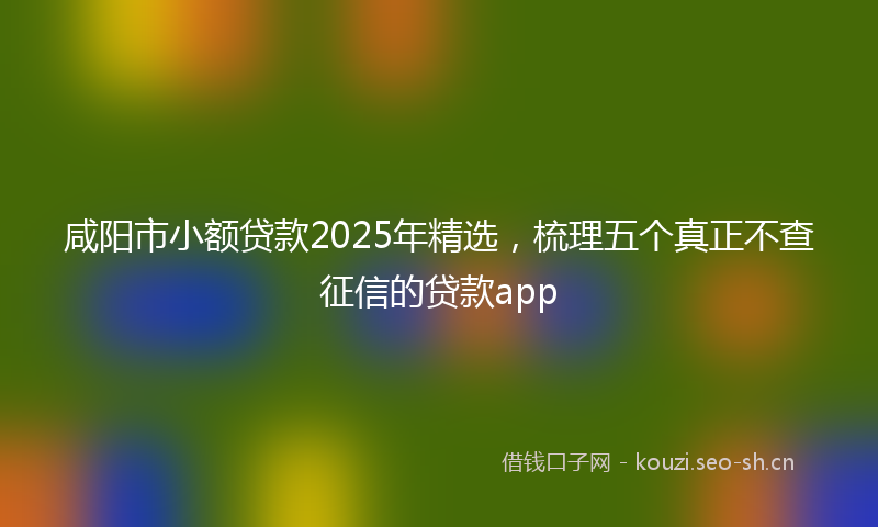 咸阳市小额贷款2025年精选，梳理五个真正不查征信的贷款app