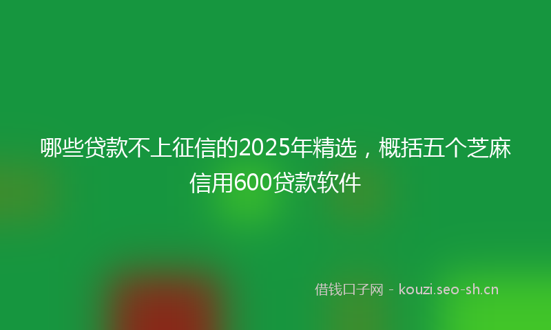 哪些贷款不上征信的2025年精选,概括五个芝麻信用600贷款软件