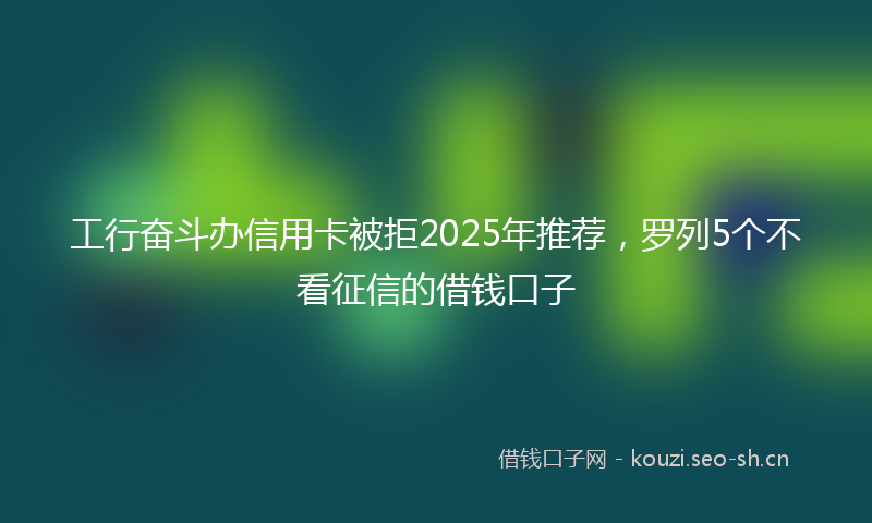 工行奋斗办信用卡被拒2025年推荐，罗列5个不看征信的借钱口子
