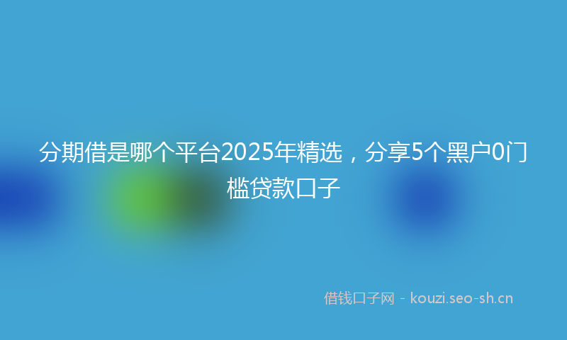 分期借是哪个平台2025年精选,分享5个黑户0门槛贷款口子