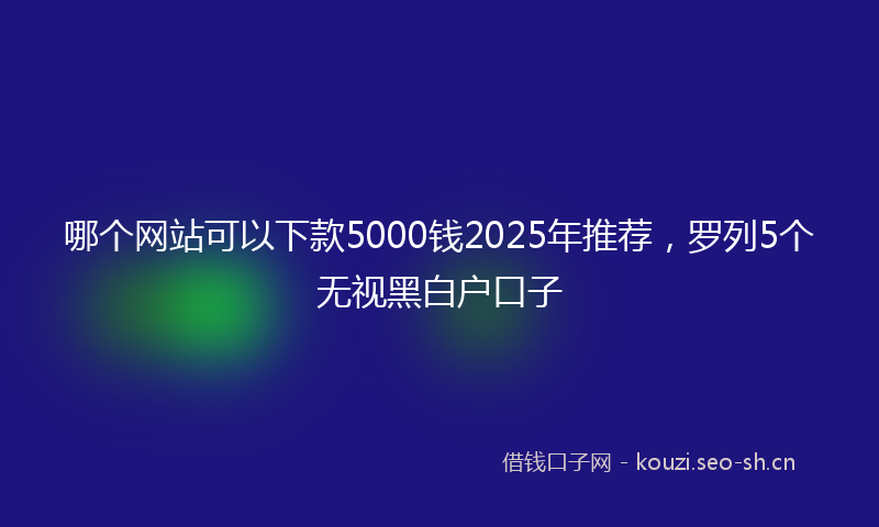 哪个网站可以下款5000钱2025年推荐，罗列5个无视黑白户口子