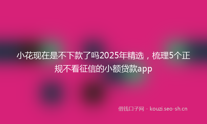 小花现在是不下款了吗2025年精选，梳理5个正规不看征信的小额贷款app