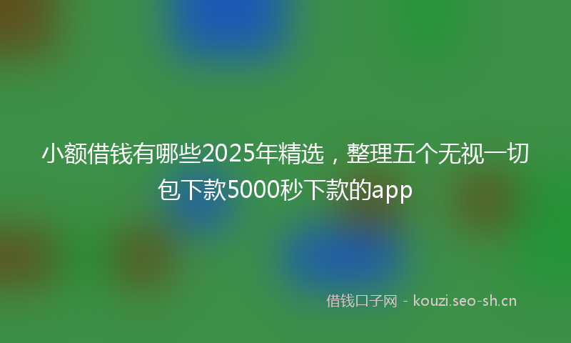 小额借钱有哪些2025年精选,整理五个无视一切包下款5000秒下款的app