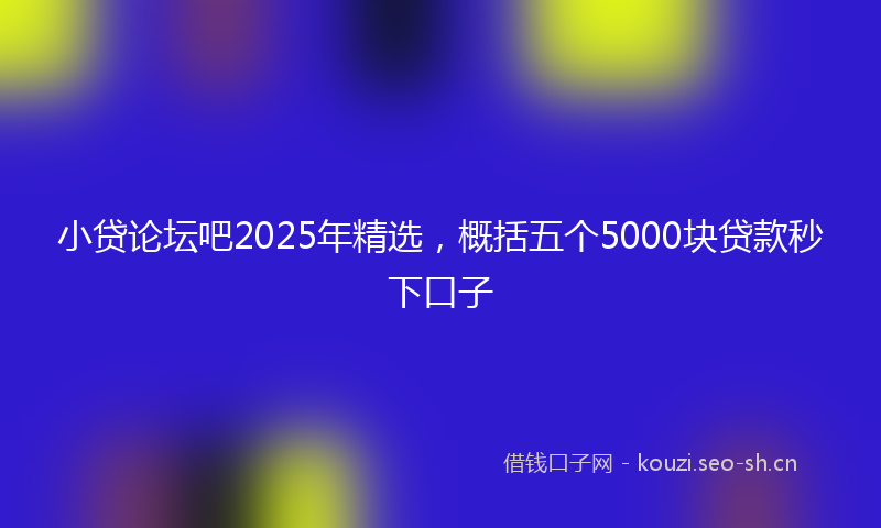小贷论坛吧2025年精选，概括五个5000块贷款秒下口子