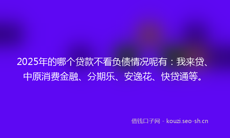 2025年的哪个贷款不看负债情况呢有:我来贷、中原消费金融、分期乐、安逸花、快贷通等。