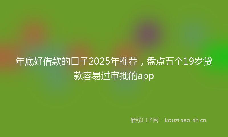 年底好借款的口子2025年推荐，盘点五个19岁贷款容易过审批的app