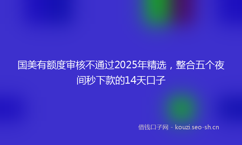 国美有额度审核不通过2025年精选，整合五个夜间秒下款的14天口子