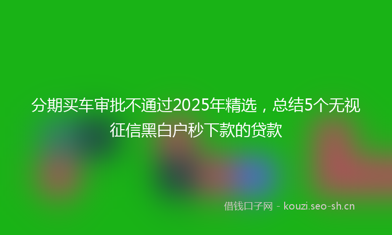 分期买车审批不通过2025年精选，总结5个无视征信黑白户秒下款的贷款