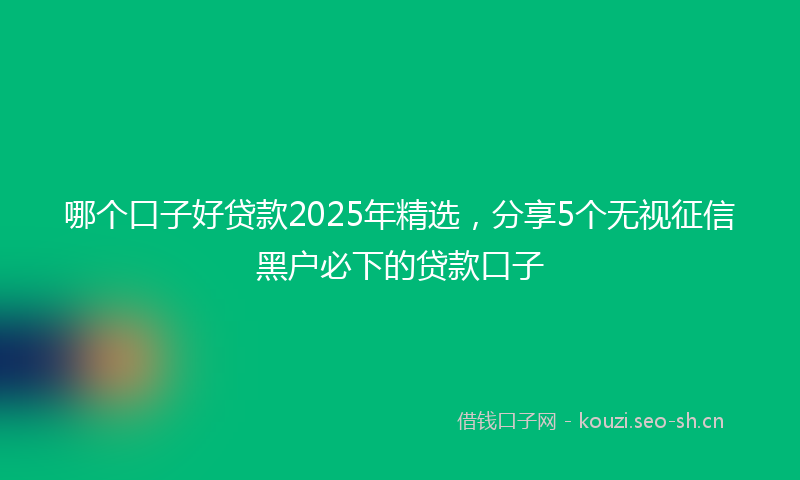 哪个口子好贷款2025年精选，分享5个无视征信黑户必下的贷款口子