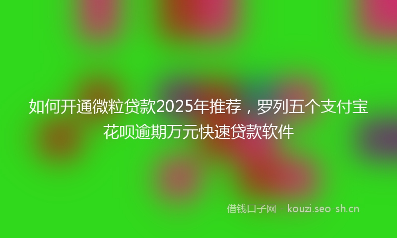 如何开通微粒贷款2025年推荐，罗列五个支付宝花呗逾期万元快速贷款软件