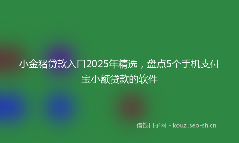 小金猪贷款入口2025年精选,盘点5个手机支付宝小额贷款的软件