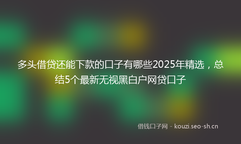 多头借贷还能下款的口子有哪些2025年精选，总结5个最新无视黑白户网贷口子
