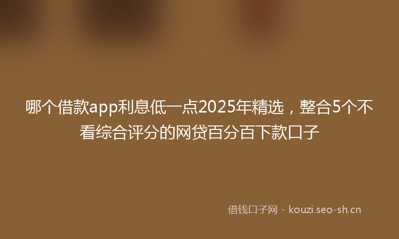 哪个借款app利息低一点2025年精选，整合5个不看综合评分的网贷百分百下款口子