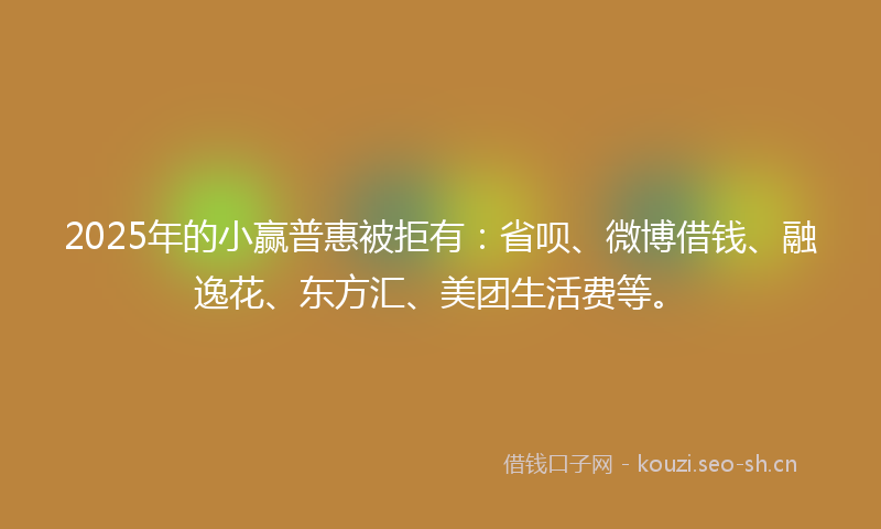 2025年的小赢普惠被拒有：省呗、微博借钱、融逸花、东方汇、美团生活费等。