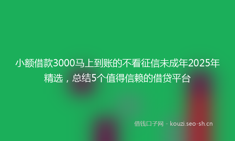 小额借款3000马上到账的不看征信未成年2025年精选，总结5个值得信赖的借贷平台