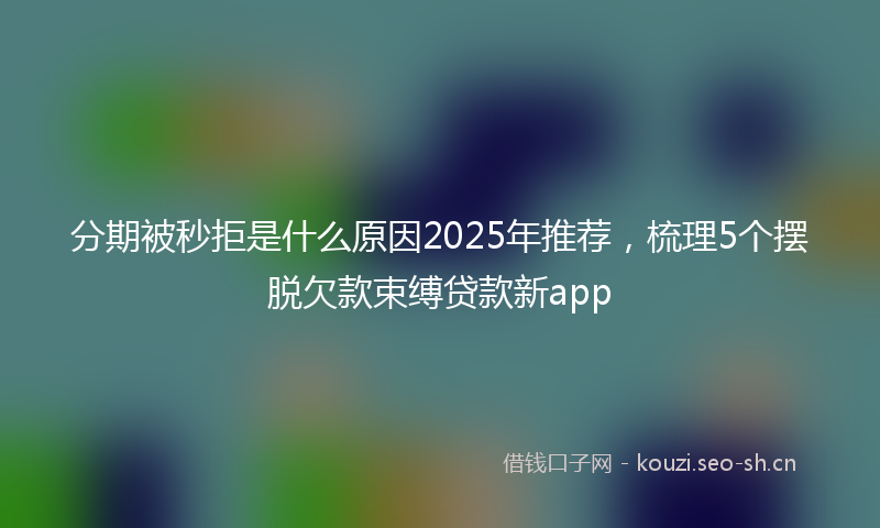 分期被秒拒是什么原因2025年推荐，梳理5个摆脱欠款束缚贷款新app