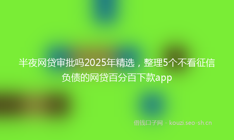 半夜网贷审批吗2025年精选,整理5个不看征信负债的网贷百分百下款app