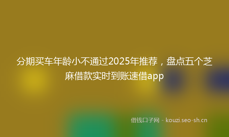 分期买车年龄小不通过2025年推荐，盘点五个芝麻借款实时到账速借app