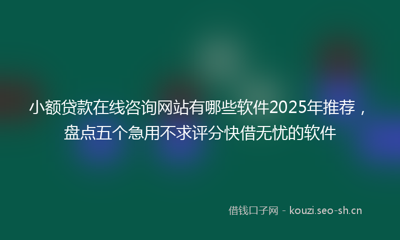 小额贷款在线咨询网站有哪些软件2025年推荐，盘点五个急用不求评分快借无忧的软件